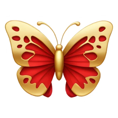 Red bow with gold butterfly  sticker
