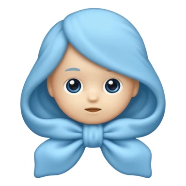 Mache einen coquette emoji ne babyblaue schleife ohne Gesicht nur eine Schleife kein Mensch  sticker