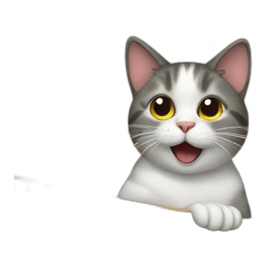 Cat on a boat sticker