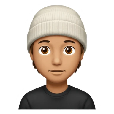 man with beenie sticker