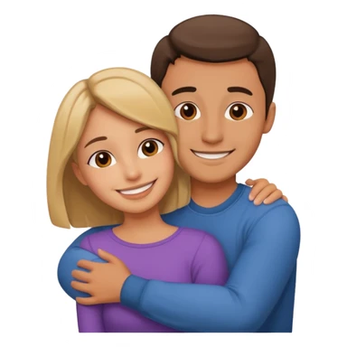 Create a man hug his girlfriend sticker