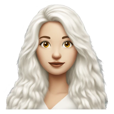 Realistic pretty Russian woman with long hair with white fur  sticker