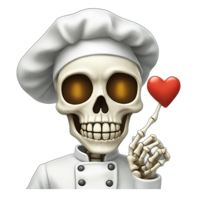 skeleton Chef's Kiss Pinched Finger heart sticker