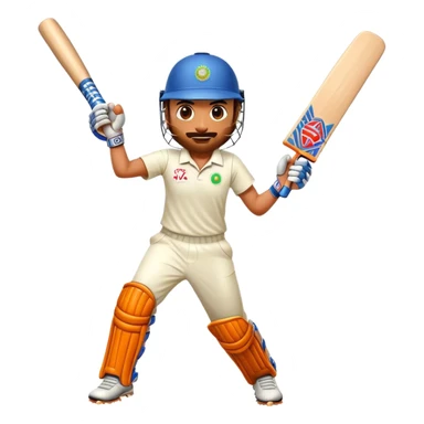 Cinematic Realistic Cricket Pop Culture Emoji, depicted with a dynamic, action‚Äêpacked scene capturing the spirit of India's beloved sport rendered with vibrant textures and energetic lighting. sticker