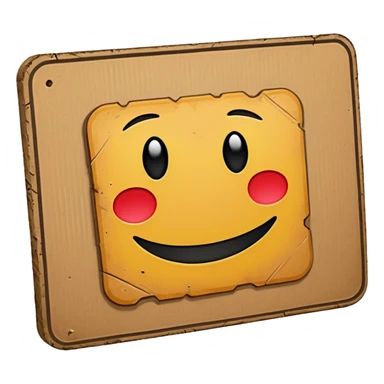 homeless cardboard sign icon, rectangle text on it sticker