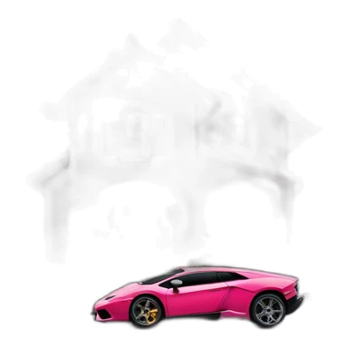 Une lamborgini sur une maison sticker