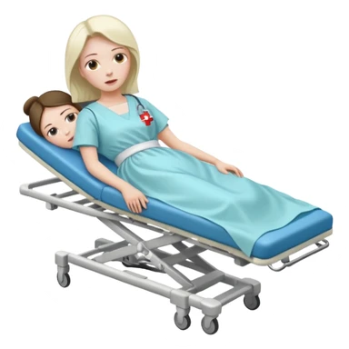 woman on stretcher sticker