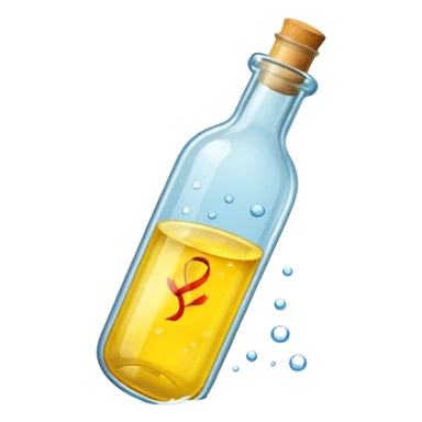Message yellow letter in Bottle sticker
