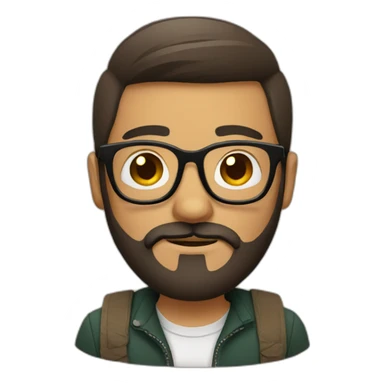 hipster mexican with beard, glasses and short hair sticker