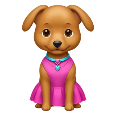 DOG wearring neon fashion dress sticker