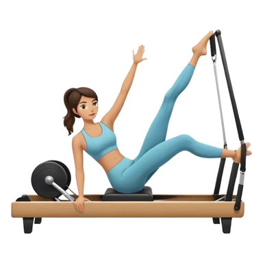 brunette doing reformer pilates sticker