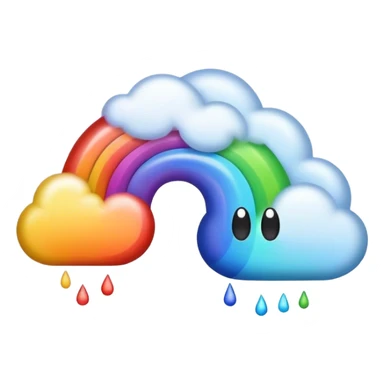 rainbow cloud poop swirl emoji landscape  sticker