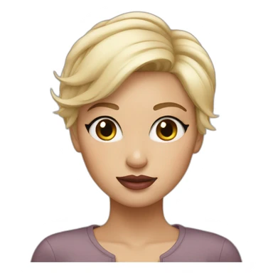 Blonde girl with short hair and dusty pink lips sticker