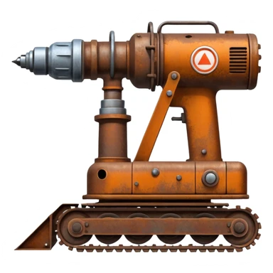 generate a drill machine on tracks rust clear sticker