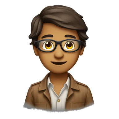 A boy with goggles and look smart and like Indian style but educated background is thar sticker