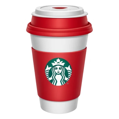 red starbucks cup with white lid sticker