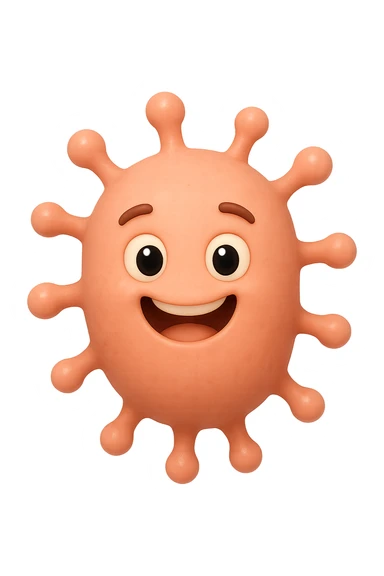 EMOJI STILE IPHONE DI 6 
BATTERI INTESTINALI ROSA SALMONE FELICI CHE FLUTTUANO IN ARIA, IPERREALISTICO 4K sticker