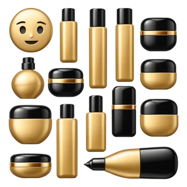emoji of luxury brand labeled beauty products sticker