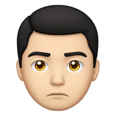 lightskin man with black hair emoji with a frown sticker