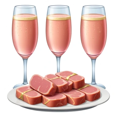pink champagne and french spam meat platter sticker