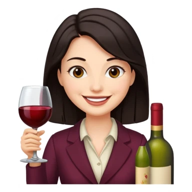 wine expert dark hair sticker