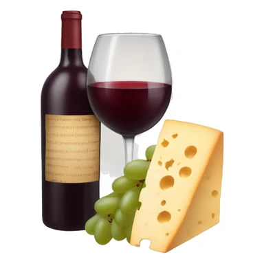 Red wine, cheese and grapes sticker