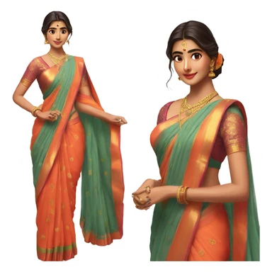 Pooja Hegde in full saree sticker