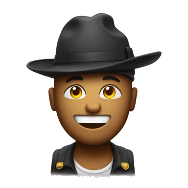 Attitude smily with hat on top sticker