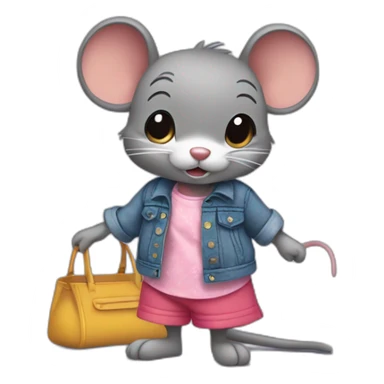Ratita con ropa de minnie sticker