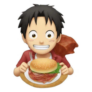 Luffy Eats meat sticker