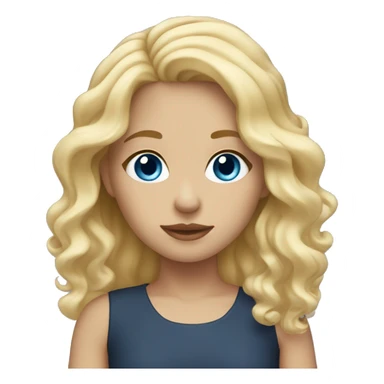  girl with blue eyes and wavy blonde hair  sticker