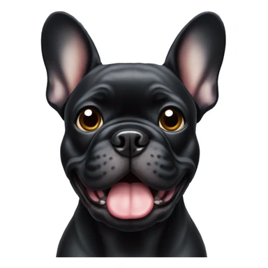 Black frenchbulldog with Cute Face and the Right ear down sticker