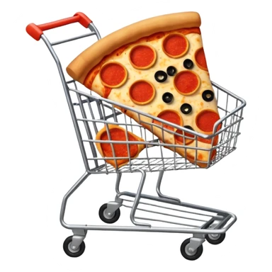carrello della spesa con pizza oppure vuoto sticker