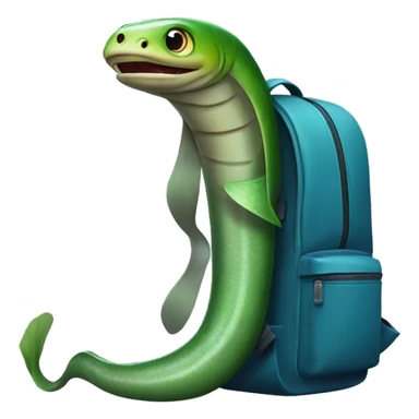 eel with a backpack sticker