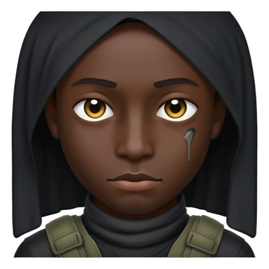 wounded soldier black skinned with black clothes sticker