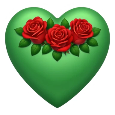 Green Heart with roses sticker