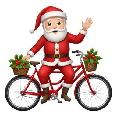 santa on bike sticker
