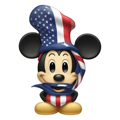 Mickey with usa flag and sticker