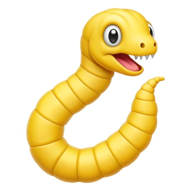 Yellow worm with a weird head sticker