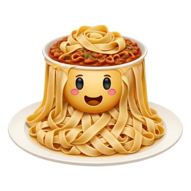 Cinematic Realistic Tagliatelle al Rag√π Dish Emoji, showcasing hand‚Äêcut pasta enveloped in a rich, slow‚Äêcooked meat sauce rendered with detailed textures and hearty, inviting lighting. sticker