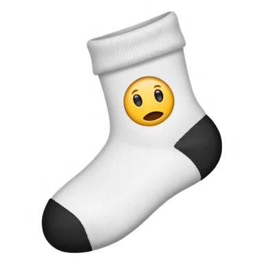 minimal emoji, white sock, hole at big toe, slightly frayed edges sticker