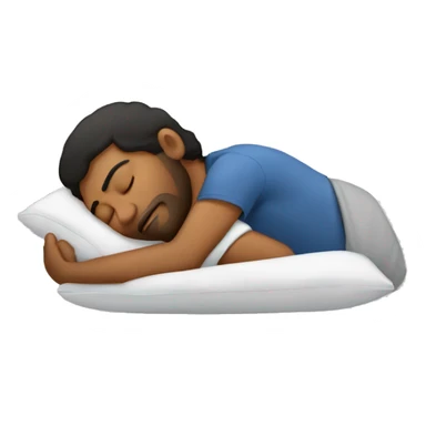 brown man sleeping on pillow sticker