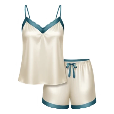 White silk camisole Pyjamas with short trousers sticker