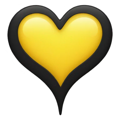 Half black and yellow heart sticker