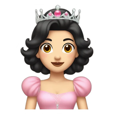 princess peach with tiara and black bob sticker
