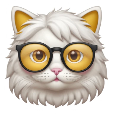 chat blanc à lunette opaque sticker