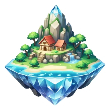 floating crystal island sticker