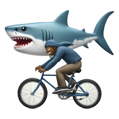 Shark riding a bike sticker