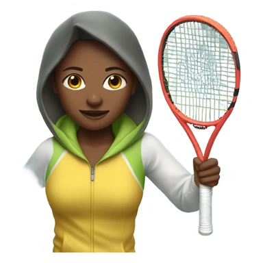 female tennis player wearing a hoodie sticker