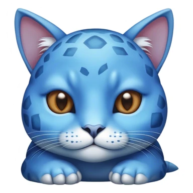 Blue turtle cat lazy sticker